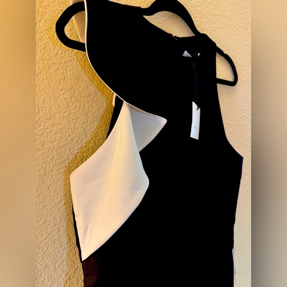 Elegant Black and White High Low Dress - Picture 3 of 8